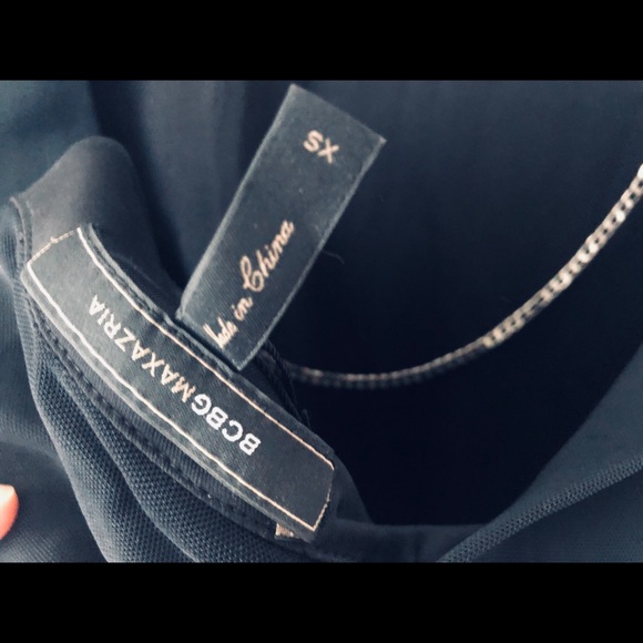 BCBG Bodycon Mesh Mini Black Dress - Picture 5 of 9